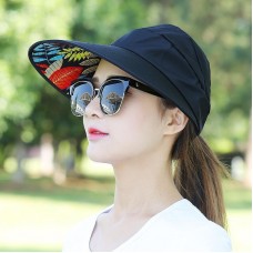 Fashion Mujer Travel Foldable Wide Brim Beach Visor Cap Prevent UV Sun Hat  eb-01166543